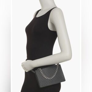 Michael Kors Black MK Logo-Print Chain Crossbody Bag/Bum Bag